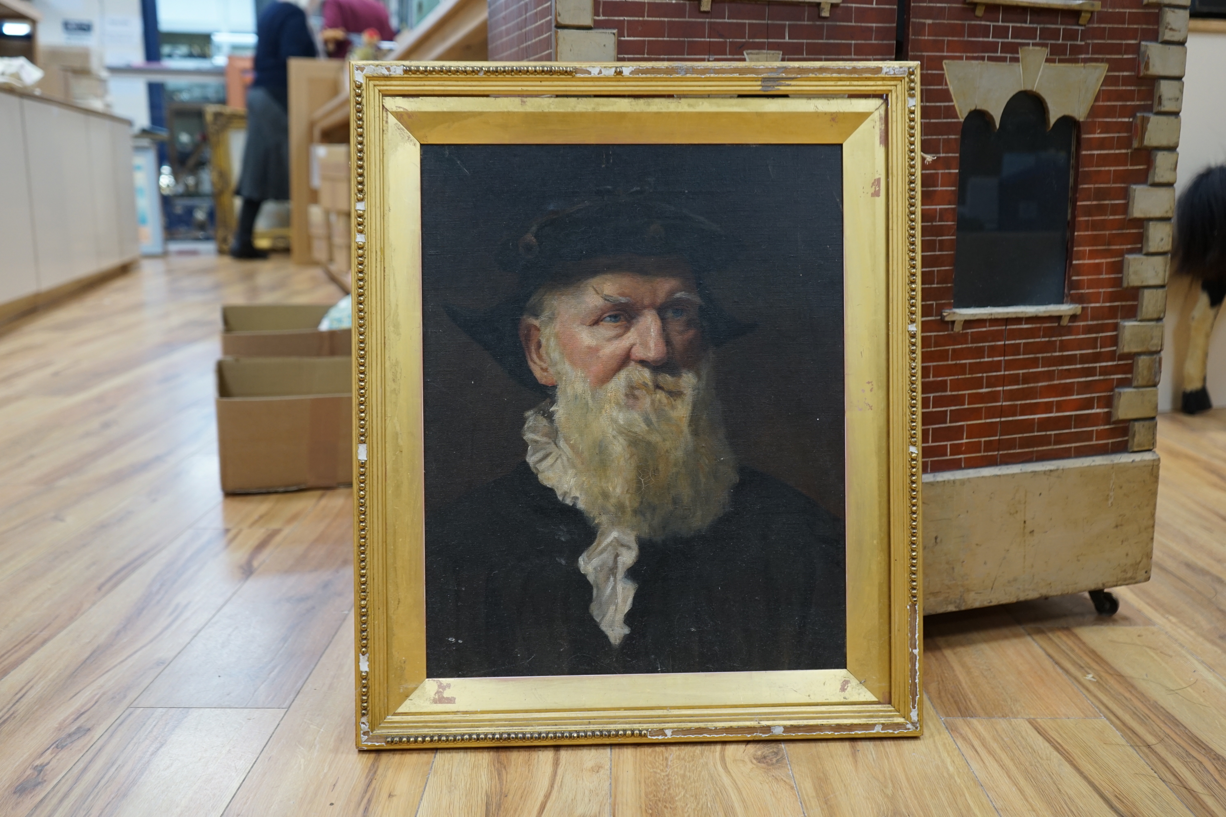 Late 19th / early 20th century School, oil on canvas, Portrait of a bearded gentleman, monogrammed BMG? verso, 49 x 39cm